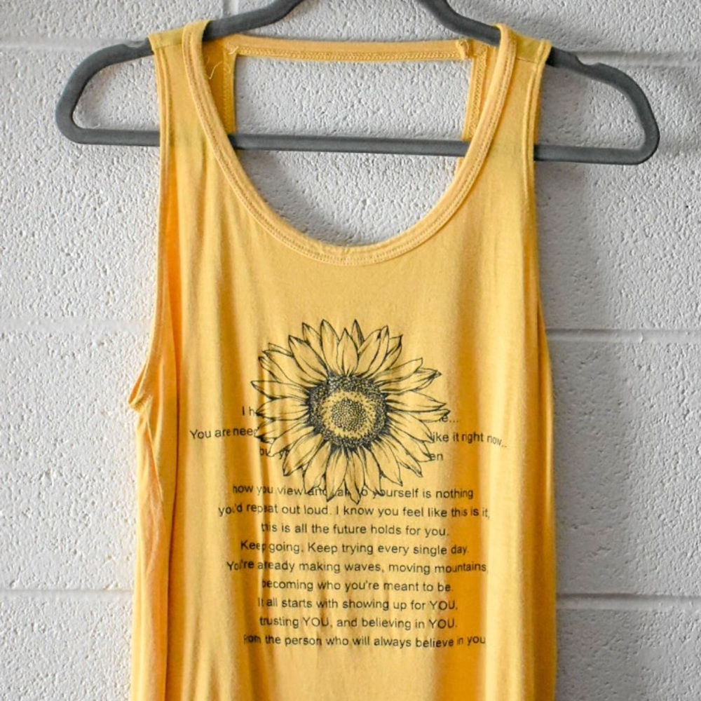 Cute and long sunflower tank top